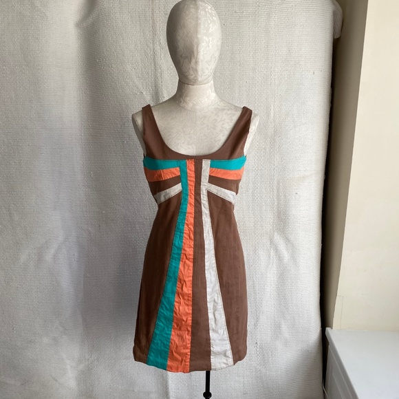 Anthropologie 70s Retro Modern Bow A-Line Dress - Picture 3 of 8